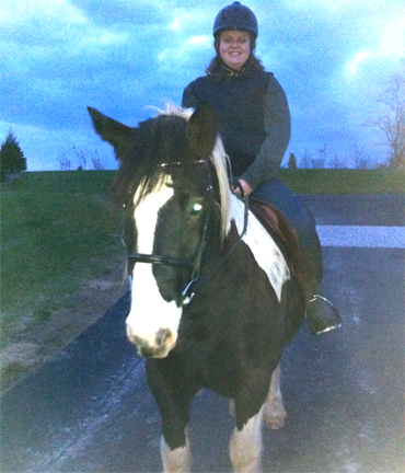 Megan on her mother’s horse Shadowfax